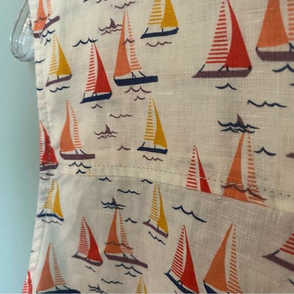 Summer Sailboat Linen Button Down Sleeveless Beach Coverup - Picture 6 of 7